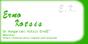 erno kotsis business card